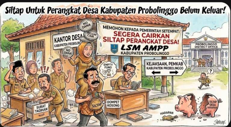 Siltap Perangkat Desa, RT dan RW Belum Cair, LSM AMPP Probolinggo Soroti – DPMD Siap Carikan Solusi
