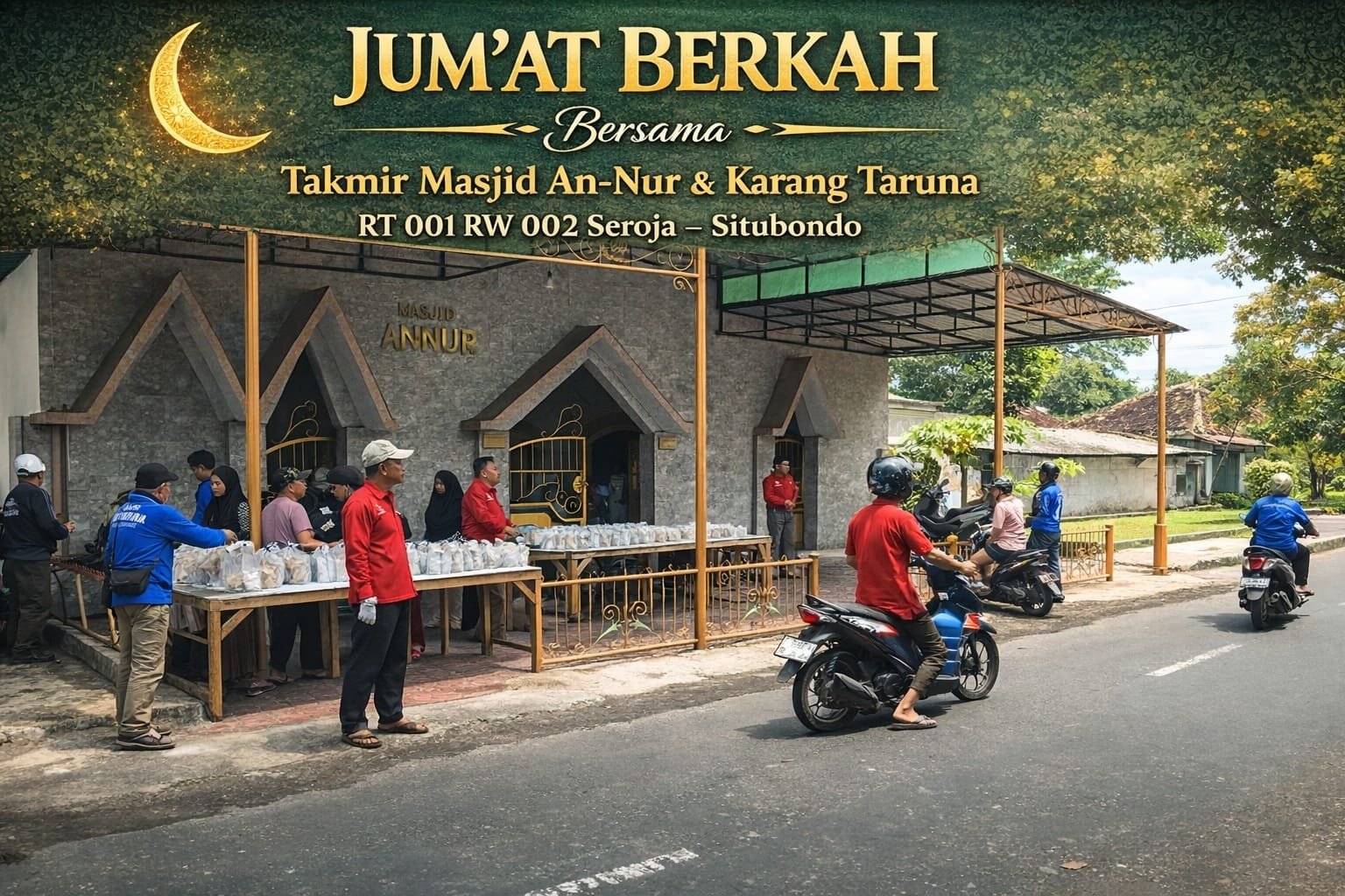 Perdana, Takmir Masjid An-Nur Seroja Bersama Karang Taruna Gelar Aksi ‘Jumat Berkah’