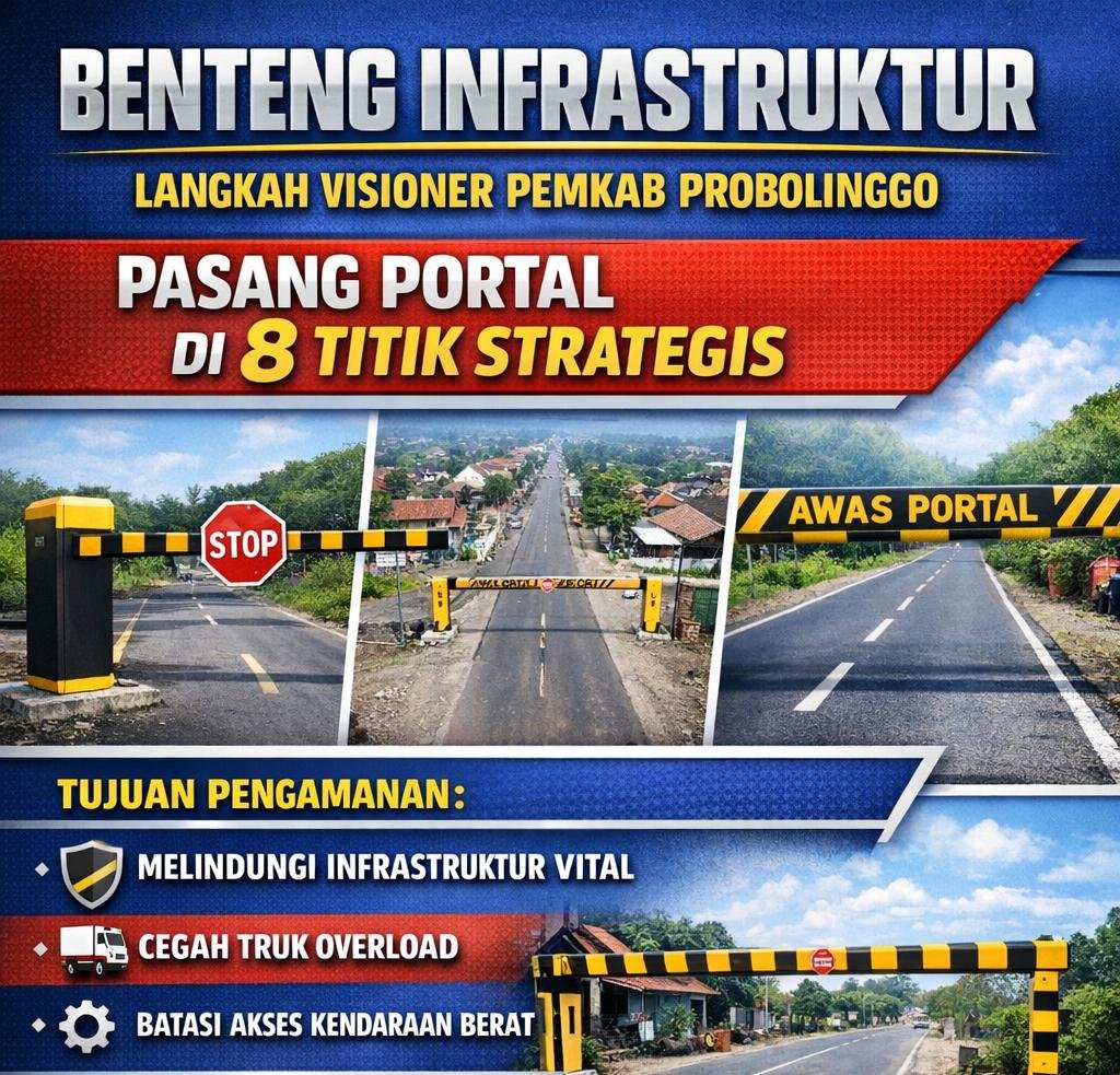 Benteng Infrastruktur: Langkah Visioner Pemkab Probolinggo Pasang Portal di 8 Titik Strategis