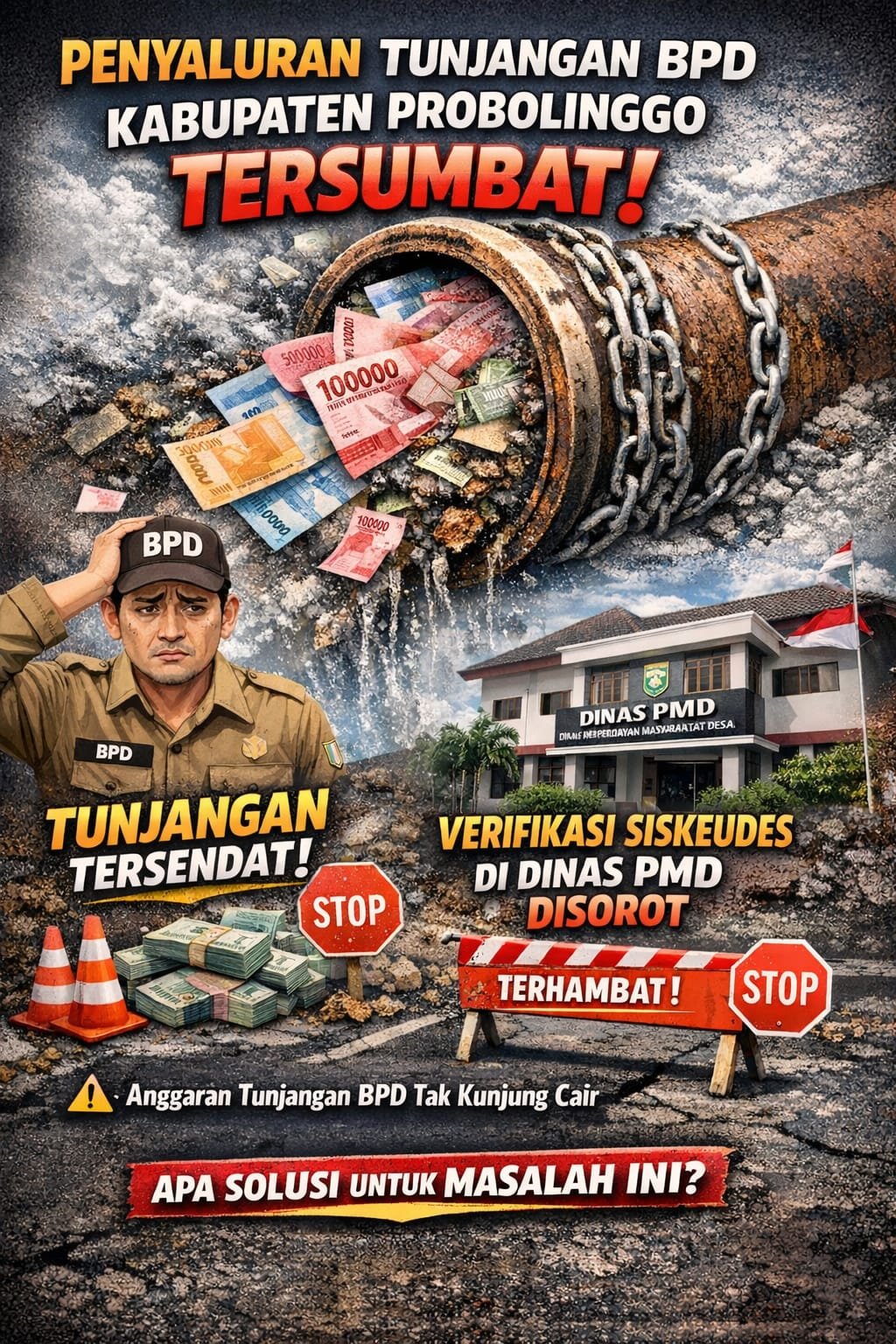 Penyaluran Tunjangan BPD Kabupaten Probolinggo Tersumbat, Verifikasi Siskeudes di Dinas PMD Disorot