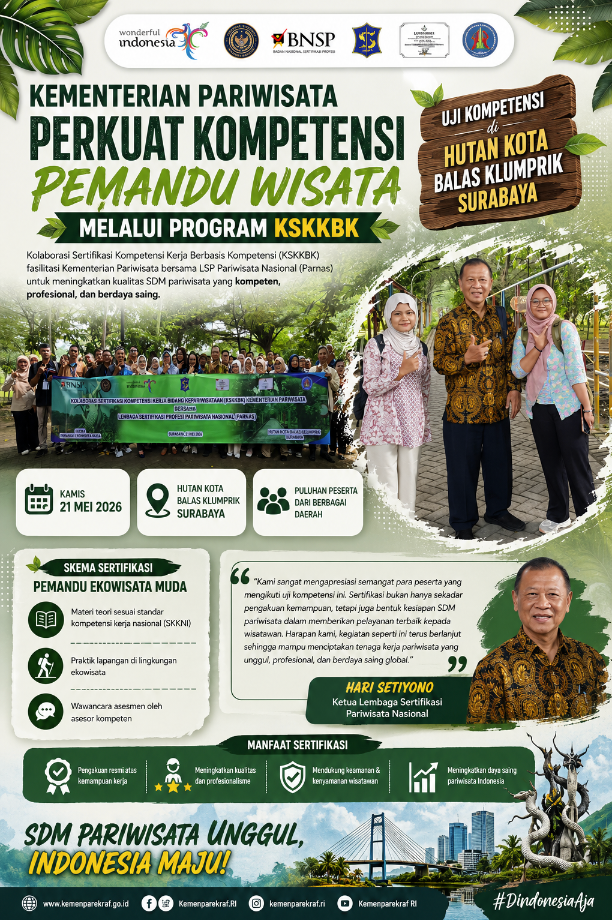 Kementerian Pariwisata Perkuat Kompetensi Pemandu Wisata Melalui Program KSKKBK
