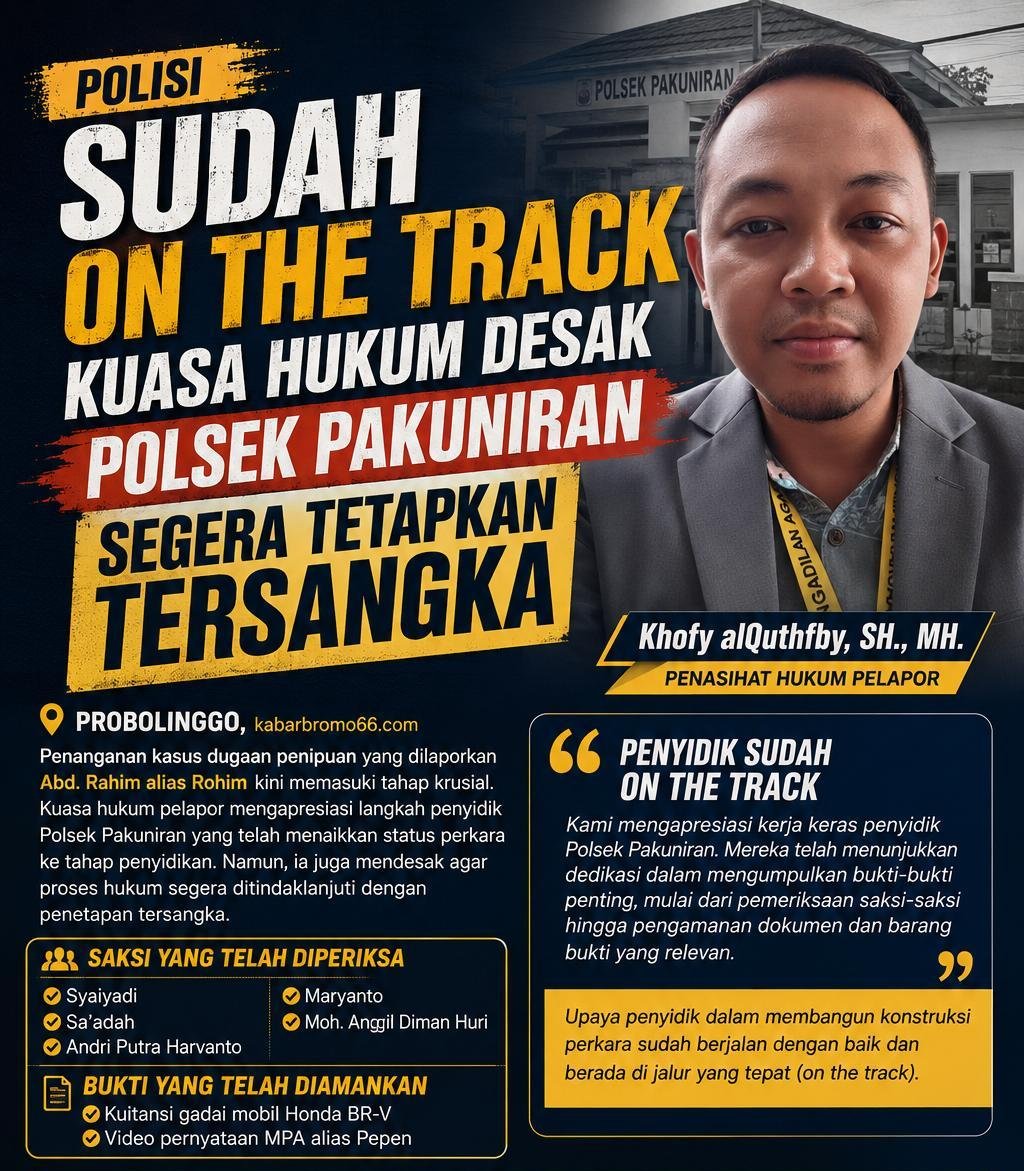 Polisi Sudah On the Track, Kuasa Hukum Desak Polsek Pakuniran Segera Tetapkan Tersangka