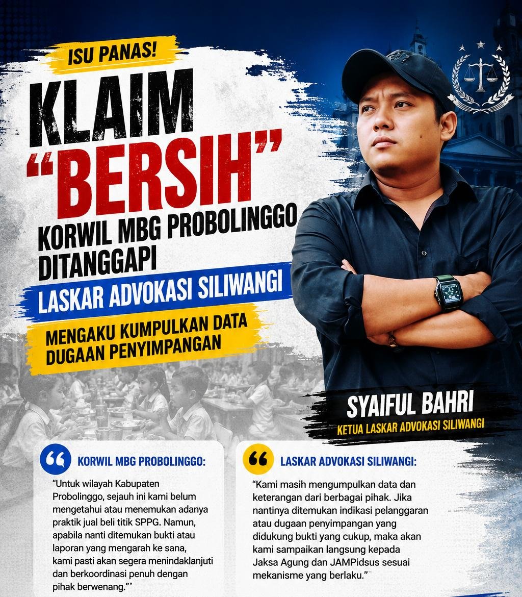 Klaim “Bersih” Korwil MBG Probolinggo Ditanggapi Laskar Advokasi Siliwangi, Mengaku Kumpulkan Data Dugaan Penyimpangan